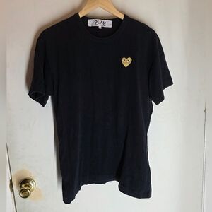 COMME DES GARCONS CDG PLAY GOLD HEART TEE